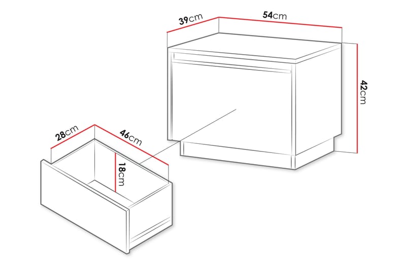 Bolstan Sängbord 54 cm - Beige - Möbler - Bord & matgrupp - Avlastningsbord & sidobord - Sängbord & nattduksbord