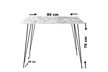 Bord Alaxander 90 cm - Svart|Vit - Möbler - Bord & matgrupp - Avlastningsbord & sidobord