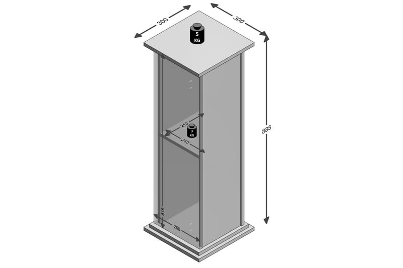 FMD Sidobord med dörr 88,5cm vit - Vit - Möbler - Bord & matgrupp - Avlastningsbord & sidobord - Brickbord & småbord