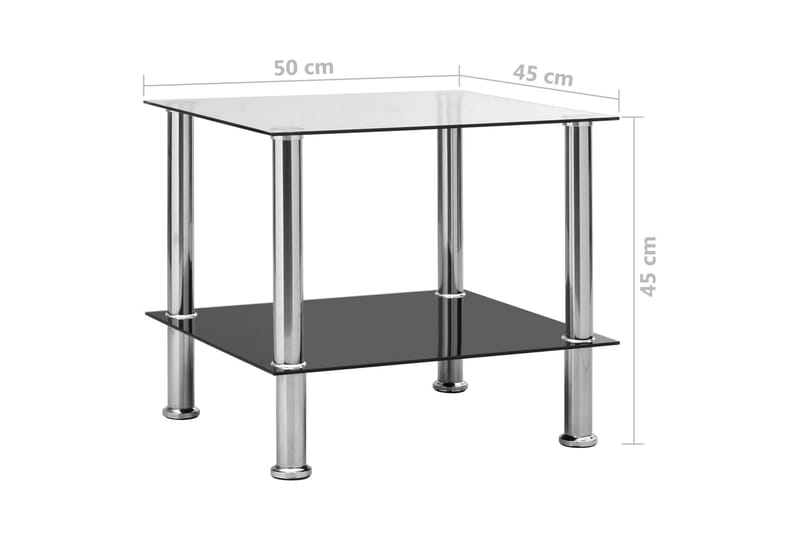 Sidobord genomskinligt 45x50x45 cm glas - Transparent - Möbler - Bord & matgrupp - Avlastningsbord & sidobord - Brickbord & småbord