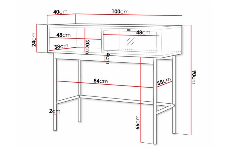 Sidobord Kintore 100 cm - Svart - Möbler - Bord & matgrupp - Avlastningsbord & sidobord - Brickbord & småbord