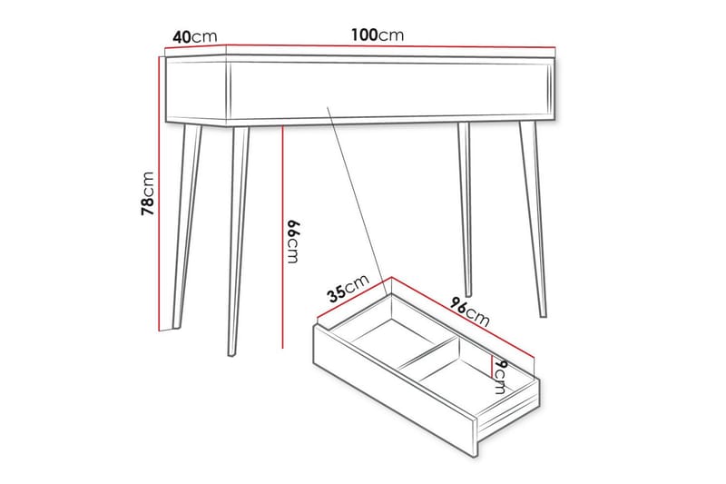 Sidobord Kintore 100 cm - Svart - Möbler - Bord & matgrupp - Avlastningsbord & sidobord - Brickbord & småbord