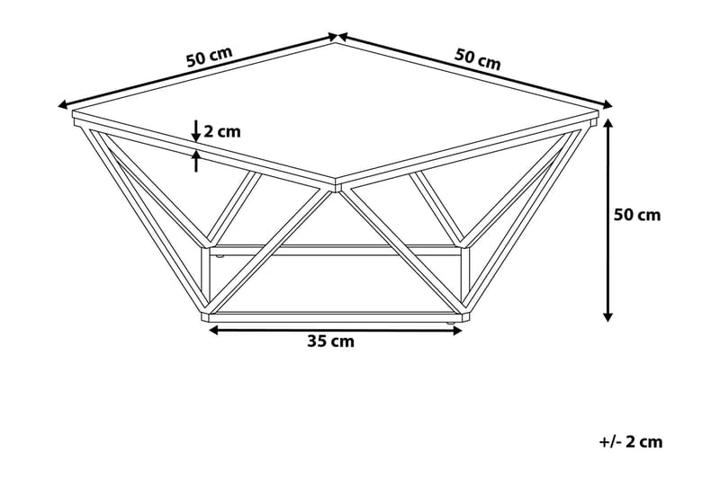 Sidobord Losleones 50 cm - Vit/Guld - Möbler - Bord & matgrupp - Avlastningsbord & sidobord - Brickbord & småbord