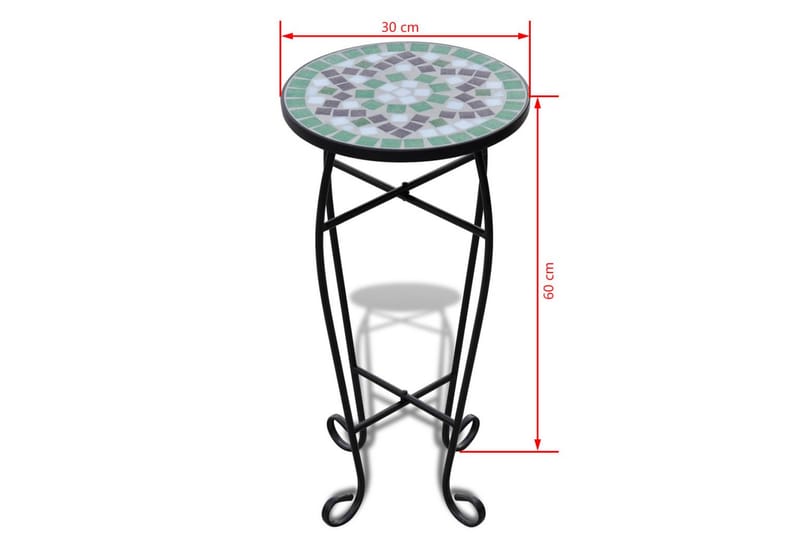 Sidobord med mosaik grön/vit - Grön - Möbler - Bord & matgrupp - Avlastningsbord & sidobord - Brickbord & småbord