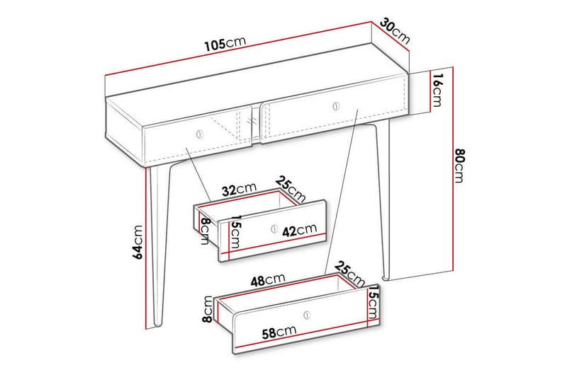 Sidobord Rathmore 105 cm - Blå - Möbler - Bord & matgrupp - Avlastningsbord & sidobord - Brickbord & småbord