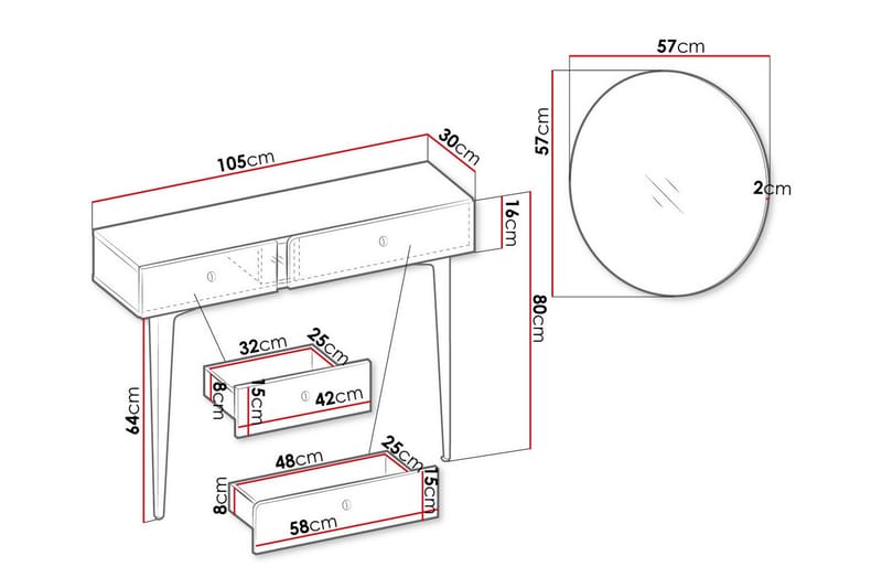 Sidobord Rathmore 105 cm - Blå - Möbler - Bord & matgrupp - Avlastningsbord & sidobord - Brickbord & småbord