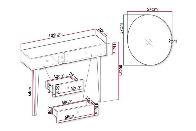 Sidobord Rathmore 105 cm - Grön - Möbler - Bord & matgrupp - Avlastningsbord & sidobord - Brickbord & småbord