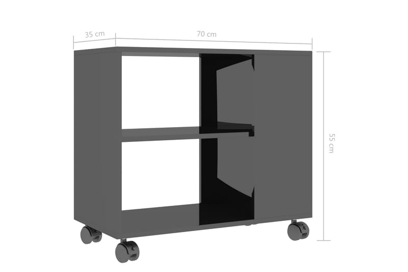 Sidobord svart högglans 70x35x55 cm spånskiva - Svart - Möbler - Bord & matgrupp - Avlastningsbord & sidobord - Brickbord & småbord