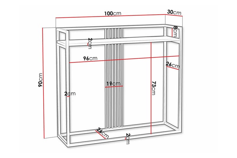 Sidobord Wardner 100 cm - Svart - Möbler - Bord & matgrupp - Avlastningsbord & sidobord - Brickbord & småbord