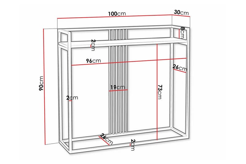 Sidobord Wardner 100 cm - Vit - Möbler - Bord & matgrupp - Avlastningsbord & sidobord - Brickbord & småbord