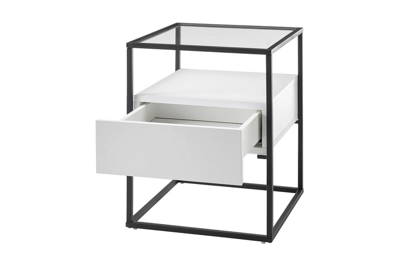 Sidobord Pitlik 43 cm - Vit - Klaffbord & hopfällbart bord - Marmorbord - Lampbord & sidobord - Brickbord & småbord