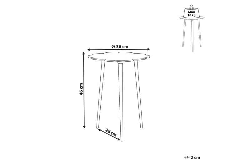 Firdaus Sidobord 36 cm - Silver/Svart - Möbler - Bord & matgrupp - Avlastningsbord & sidobord - Lampbord & sidobord