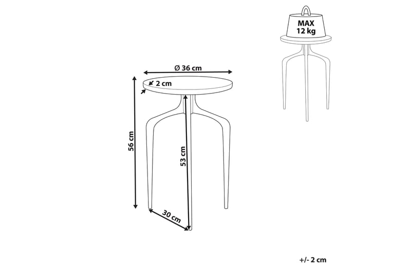 Fowler Sidobord 36 cm - Vit/Svart - Möbler - Bord & matgrupp - Avlastningsbord & sidobord - Lampbord & sidobord