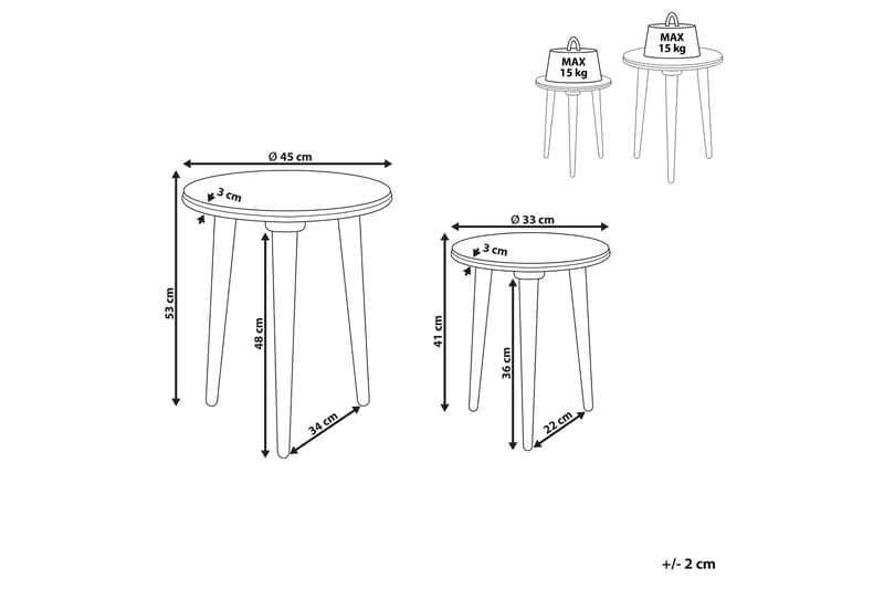 Garrett Satsbord 45 cm - Grå - Möbler - Bord & matgrupp - Avlastningsbord & sidobord - Satsbord