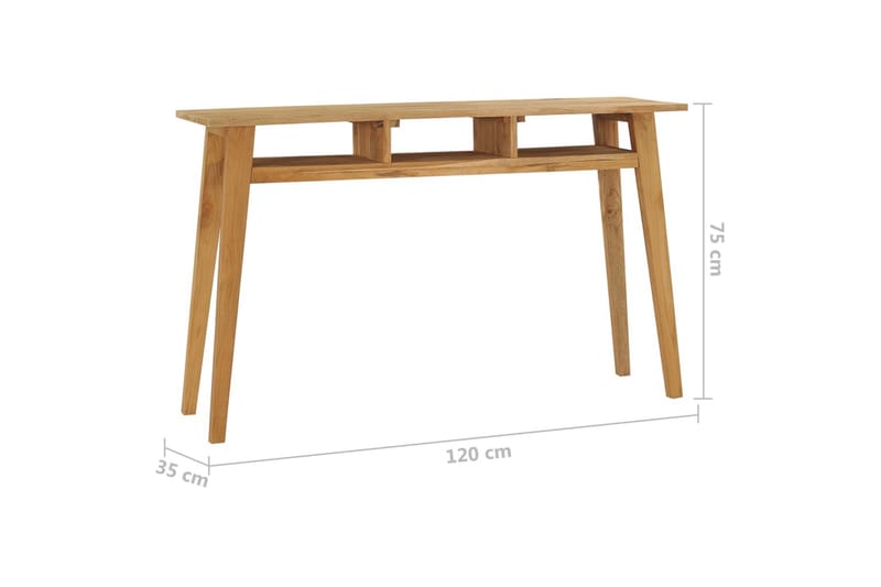 Konsolbord 120x35x75 cm massiv teak - Brun - Möbler - Bord & matgrupp - Avlastningsbord & sidobord - Konsolbord & hallbord