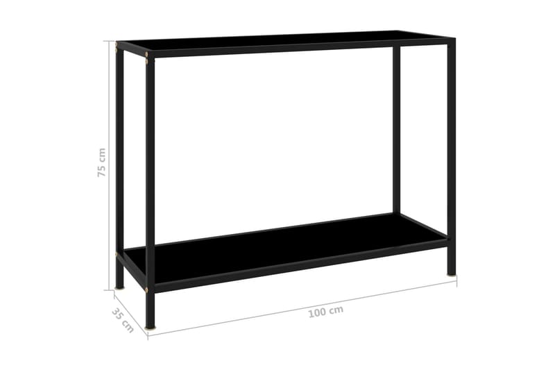 Konsolbord svart 100x35x75 cm härdat glas - Svart - Möbler - Bord & matgrupp - Avlastningsbord & sidobord - Konsolbord & hallbord