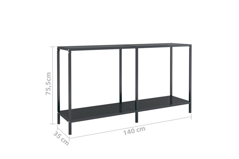 Konsolbord svart 140x35x75,5 cm härdat glas - Svart - Möbler - Bord & matgrupp - Avlastningsbord & sidobord - Konsolbord & hallbord