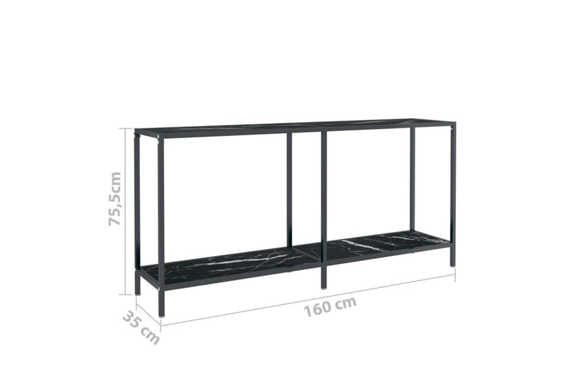 Konsolbord svart 160x35x75,5 cm härdat glas - Svart - Möbler - Bord & matgrupp - Avlastningsbord & sidobord - Konsolbord & hallbord