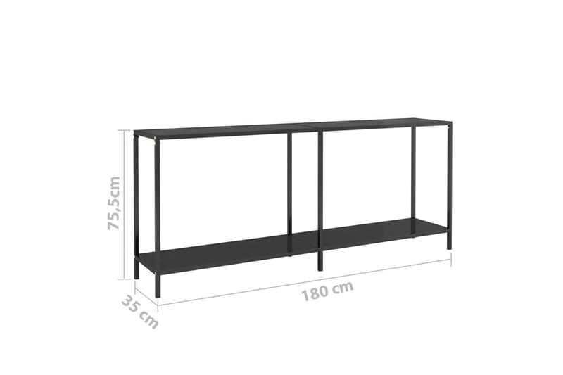 Konsolbord svart 180x35x75,5 cm härdat glas - Svart - Möbler - Bord & matgrupp - Avlastningsbord & sidobord - Konsolbord & hallbord