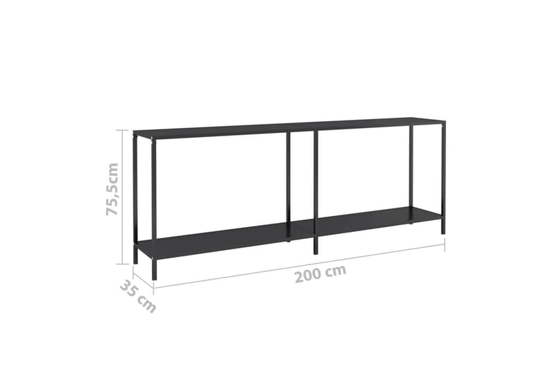 Konsolbord svart 200x35x75,5 cm härdat glas - Svart - Konsolbord & hallbord - Avlastningsbord & sidobord - Hallförvaring