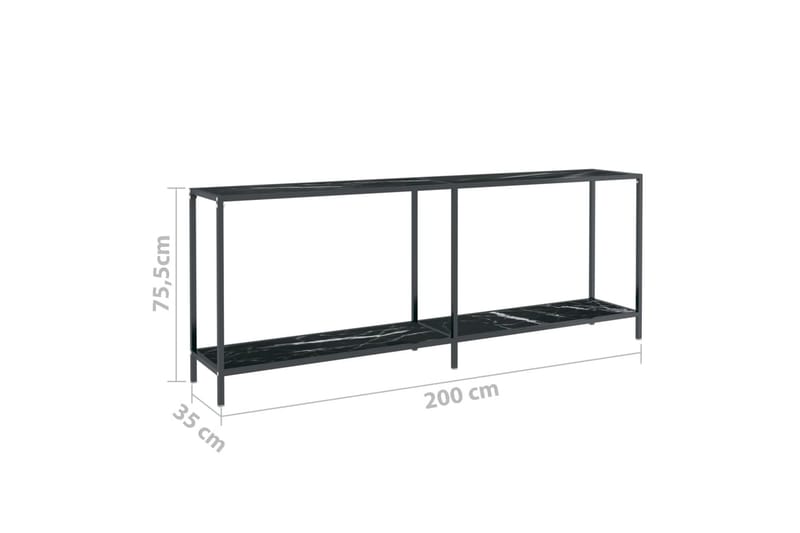 Konsolbord svart 200x35x75,5 cm härdat glas - Svart - Möbler - Bord & matgrupp - Avlastningsbord & sidobord - Konsolbord & hallbord