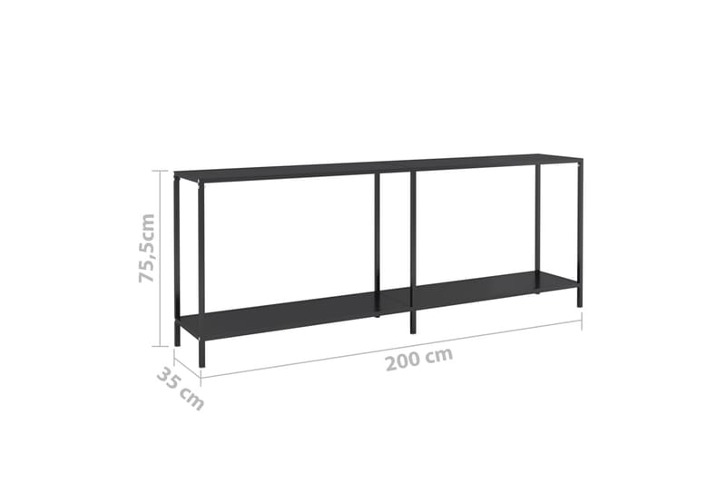 Konsolbord svart 220x35x75,5 cm härdat glas - Svart - Möbler - Bord & matgrupp - Avlastningsbord & sidobord - Konsolbord & hallbord