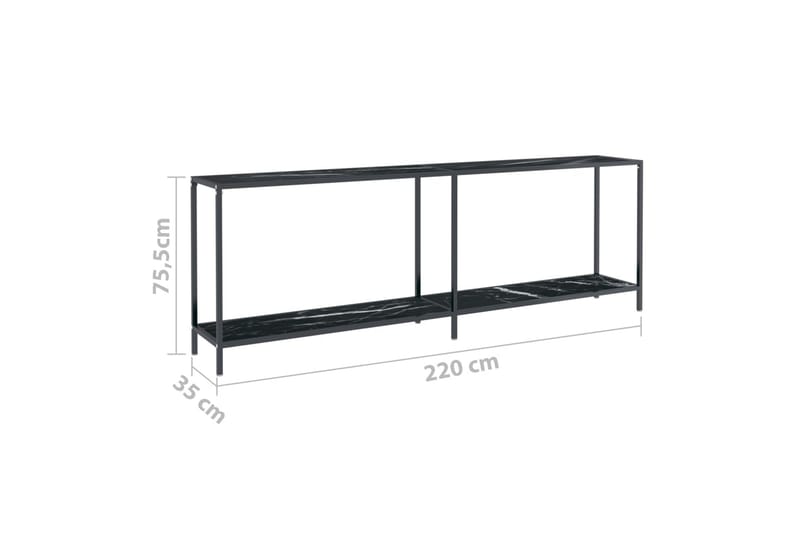 Konsolbord svart 220x35x75,5 cm härdat glas - Svart - Möbler - Bord & matgrupp - Avlastningsbord & sidobord - Konsolbord & hallbord