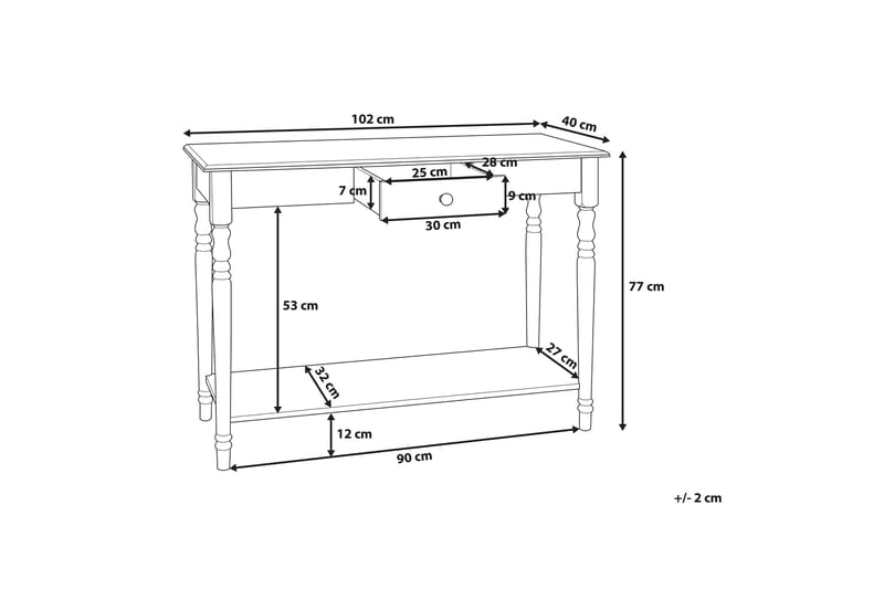 Konsolbord Tobago 102 cm - Vit - Konsolbord & hallbord - Avlastningsbord & sidobord - Hallförvaring