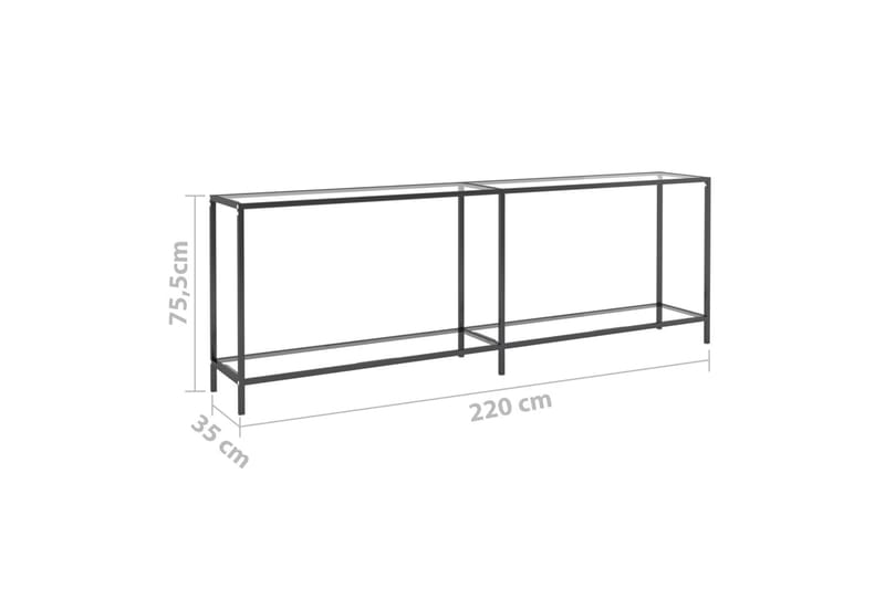 Konsolbord transparent 220x35x75,5 cm härdat glas - Transparent - Möbler - Bord & matgrupp - Avlastningsbord & sidobord - Konsolbord & hallbord