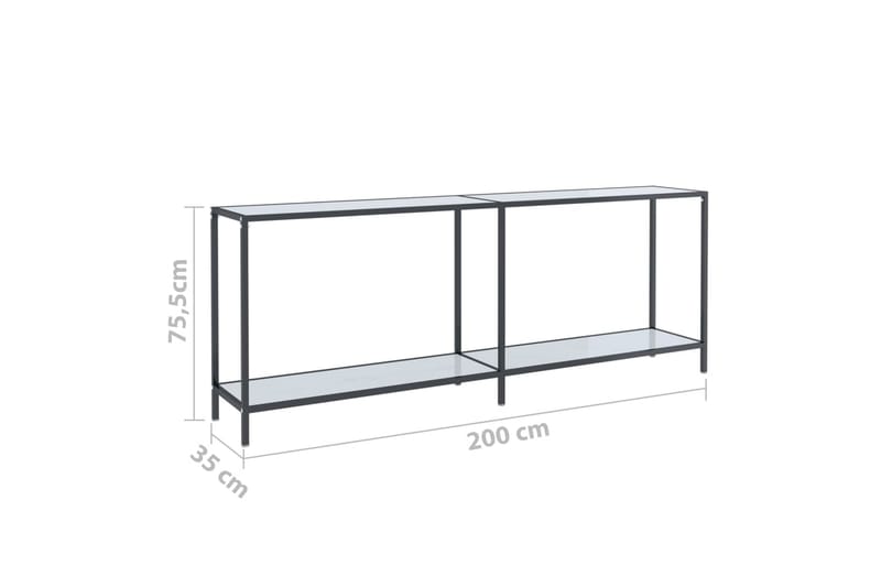 Konsolbord vit 200x35x75,5 cm härdat glas - Vit - Möbler - Bord & matgrupp - Avlastningsbord & sidobord - Konsolbord & hallbord