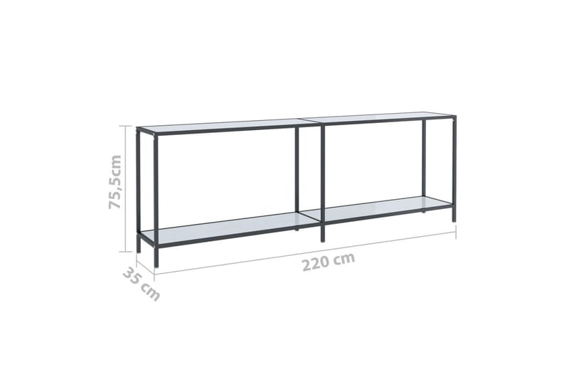 Konsolbord vit 220x35x75,5 cm härdat glas - Vit - Möbler - Bord & matgrupp - Avlastningsbord & sidobord - Konsolbord & hallbord