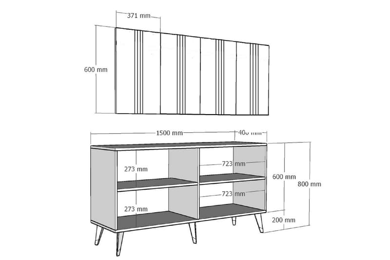 Konsollbord Aselna 150 cm - Antracit/Guld - Möbler - Bord & matgrupp - Avlastningsbord & sidobord - Konsolbord & hallbord