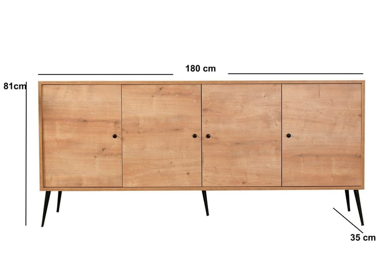 Konsollbord Carlola 180 cm - Ek/Svart - Möbler - Bord & matgrupp - Avlastningsbord & sidobord - Konsolbord & hallbord