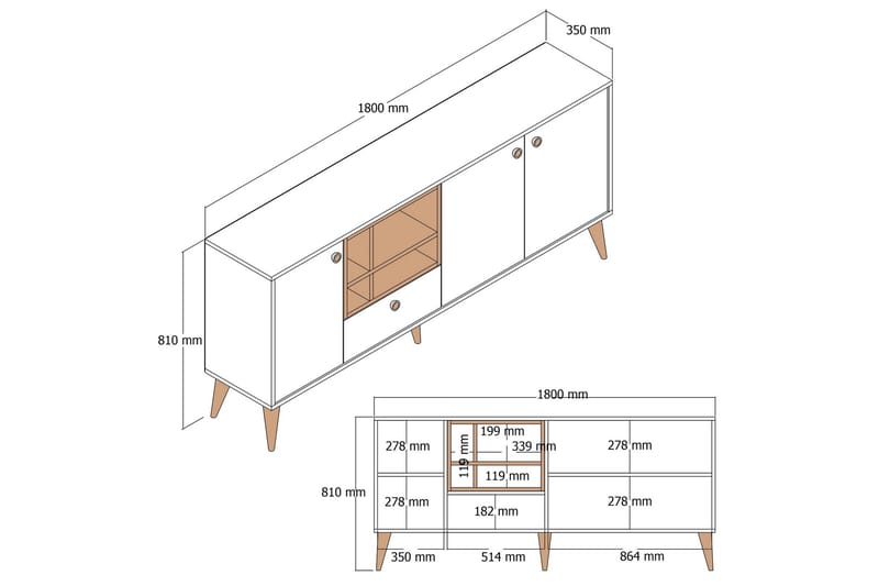 Konsollbord Dalhousie 180 cm - Cream - Möbler - Bord & matgrupp - Avlastningsbord & sidobord - Konsolbord & hallbord