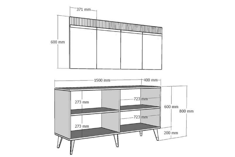 Konsollbord Defneia 150 cm - Antracit/Guld - Möbler - Bord & matgrupp - Avlastningsbord & sidobord - Konsolbord & hallbord