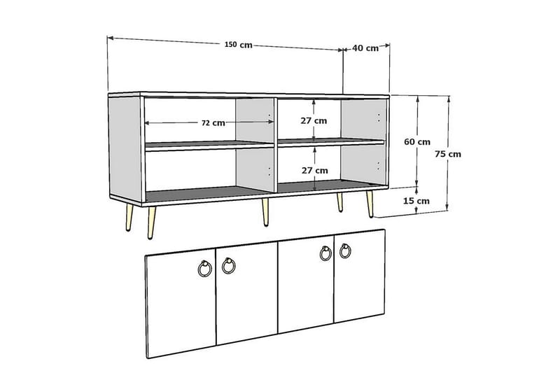 Konsollbord Drop 140x75 cm Antracit - Hanah Home - Möbler - Bord & matgrupp - Avlastningsbord & sidobord - Konsolbord & hallbord