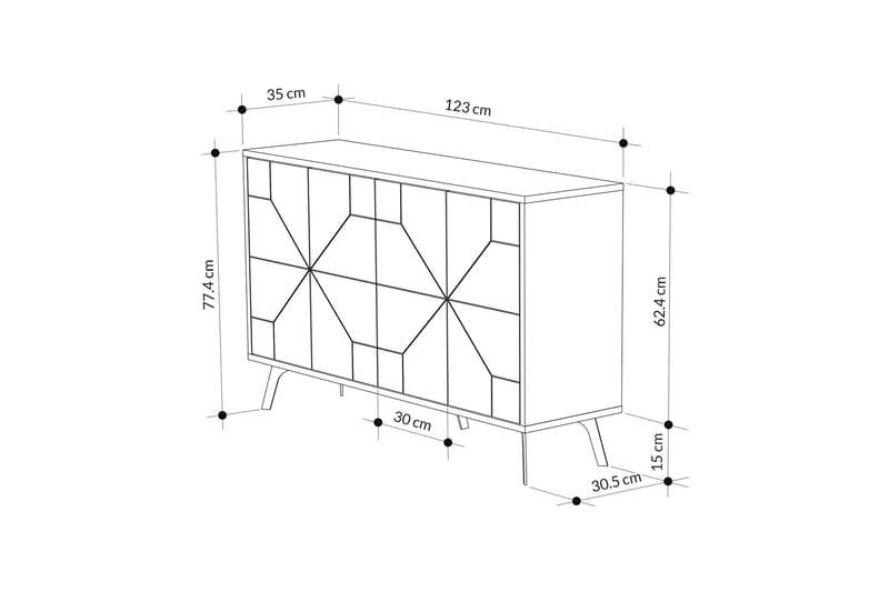 Konsollbord Dune 123 cm - Antracit - Möbler - Bord & matgrupp - Avlastningsbord & sidobord - Konsolbord & hallbord