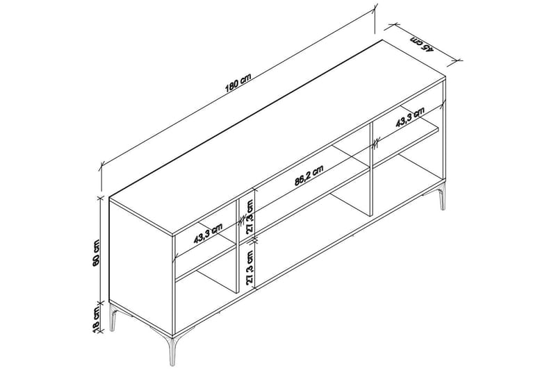 Konsollbord Eylul 180 cm - Ek/Antracit - Möbler - Bord & matgrupp - Avlastningsbord & sidobord - Konsolbord & hallbord