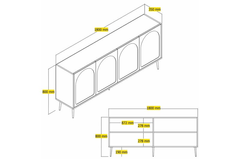 Konsollbord Hazim 180 cm - Cream/Guld - Möbler - Bord & matgrupp - Avlastningsbord & sidobord - Konsolbord & hallbord