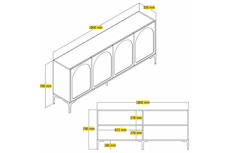 Konsollbord Hazim 180 cm - Cream/Svart - Möbler - Bord & matgrupp - Avlastningsbord & sidobord - Konsolbord & hallbord