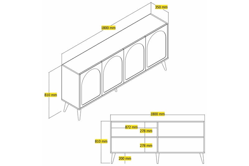 Konsollbord Hazim 180 cm - Cream/Valnöt - Möbler - Bord & matgrupp - Avlastningsbord & sidobord - Konsolbord & hallbord