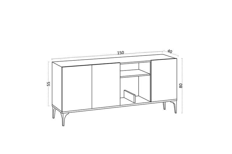 Konsollbord Heshel 150 cm - Vit/Guld - Möbler - Bord & matgrupp - Avlastningsbord & sidobord - Konsolbord & hallbord