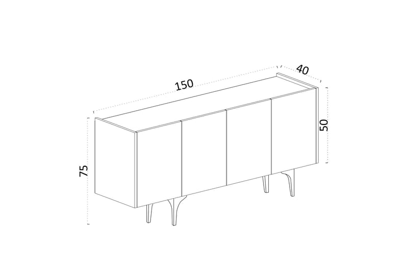 Konsollbord Honor 150 cm - Vit/Guld - Möbler - Bord & matgrupp - Avlastningsbord & sidobord - Konsolbord & hallbord