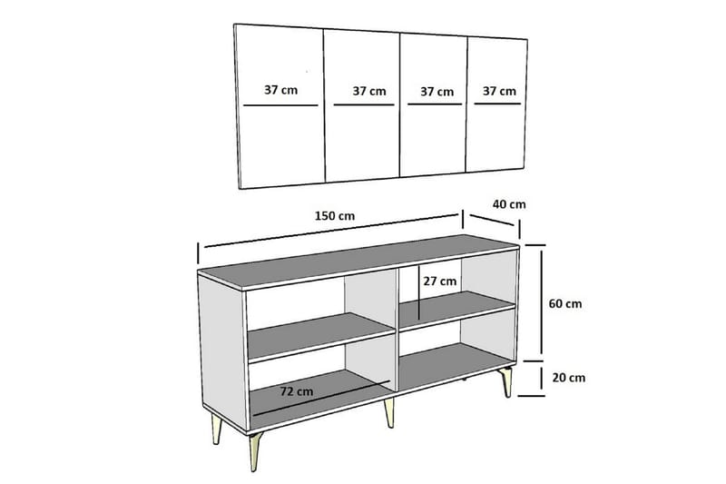 Konsollbord Horatio 150 cm - Antracit - Möbler - Bord & matgrupp - Avlastningsbord & sidobord - Konsolbord & hallbord