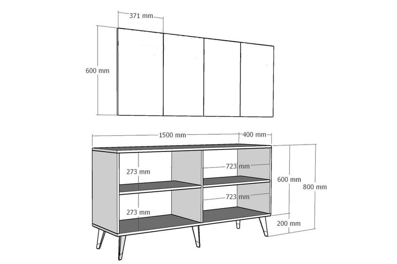 Konsollbord Isil 150 cm - Antracit/Guld - Möbler - Bord & matgrupp - Avlastningsbord & sidobord - Konsolbord & hallbord