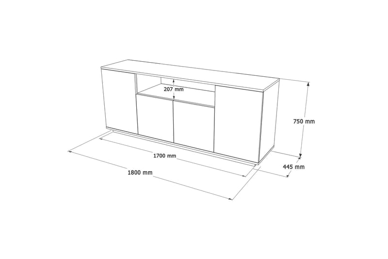 Konsollbord Jaivind 180 cm - Brun/Antracit - Möbler - Bord & matgrupp - Avlastningsbord & sidobord - Konsolbord & hallbord