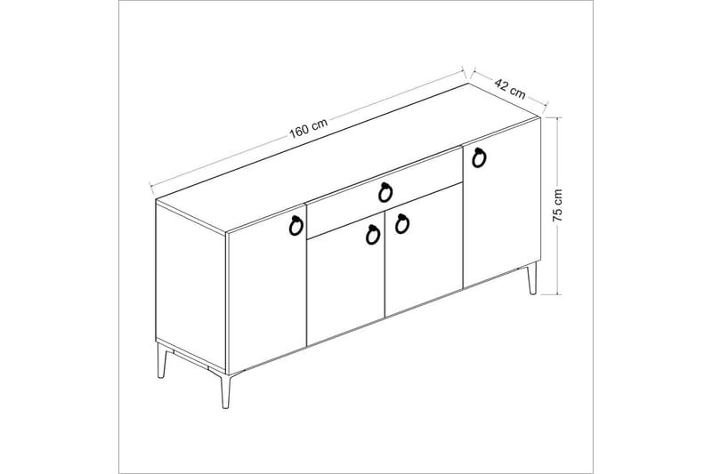 Konsollbord Kamaria 160 cm - Valnöt - Möbler - Bord & matgrupp - Avlastningsbord & sidobord - Konsolbord & hallbord