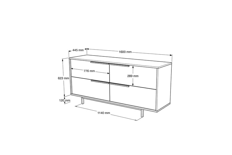 Konsollbord Liyakat 160 cm - Vit - Möbler - Bord & matgrupp - Avlastningsbord & sidobord - Konsolbord & hallbord