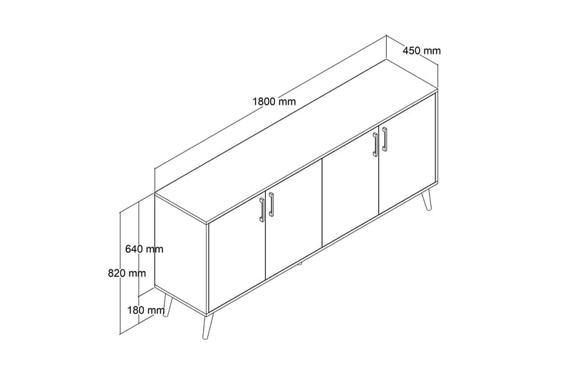 Konsollbord Malkiat 180 cm - Ek/Vit - Möbler - Bord & matgrupp - Avlastningsbord & sidobord - Konsolbord & hallbord