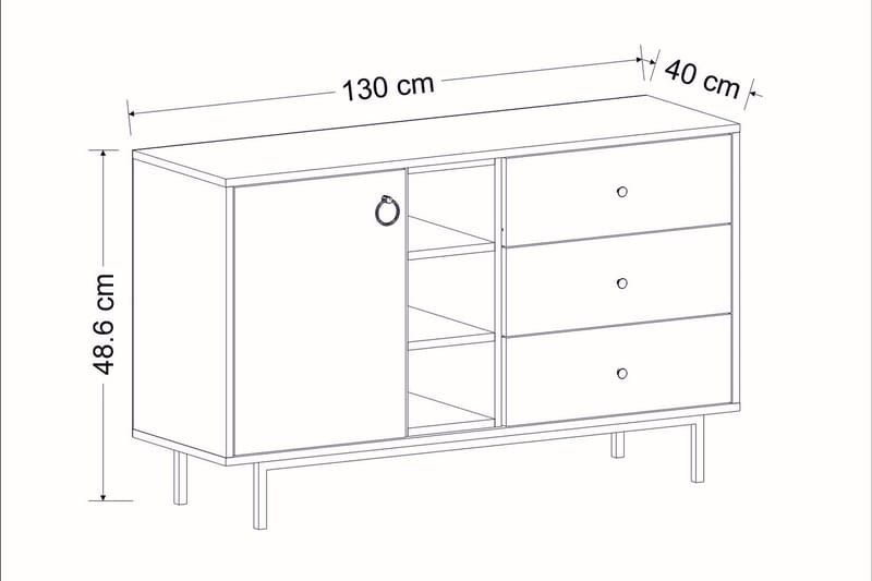 Konsollbord Naturelia 130 cm - Antracit - Möbler - Bord & matgrupp - Avlastningsbord & sidobord - Konsolbord & hallbord